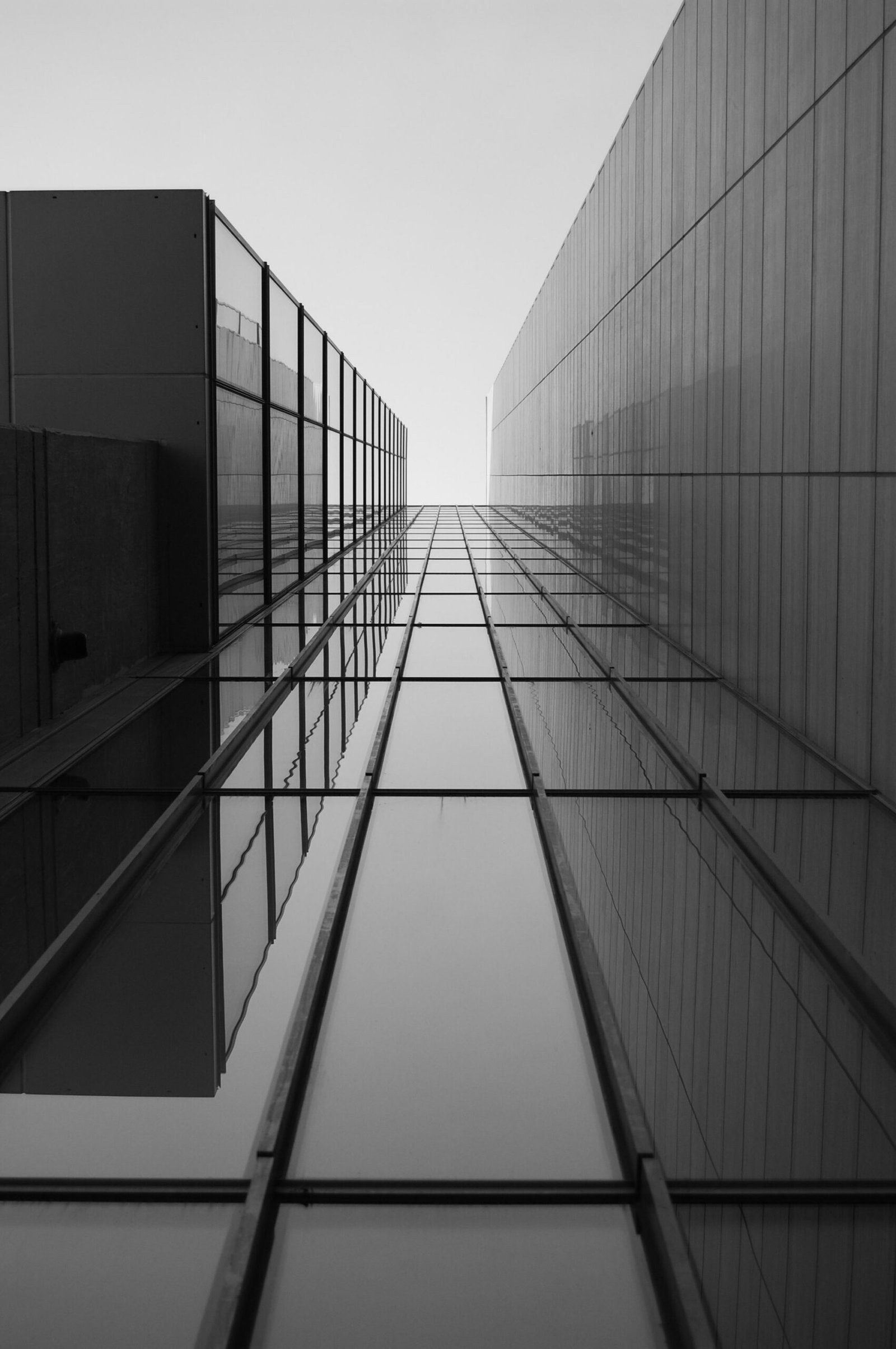 Modern apartment block facade with glass windows